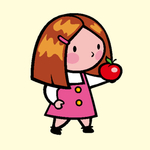 拿苹果的女孩