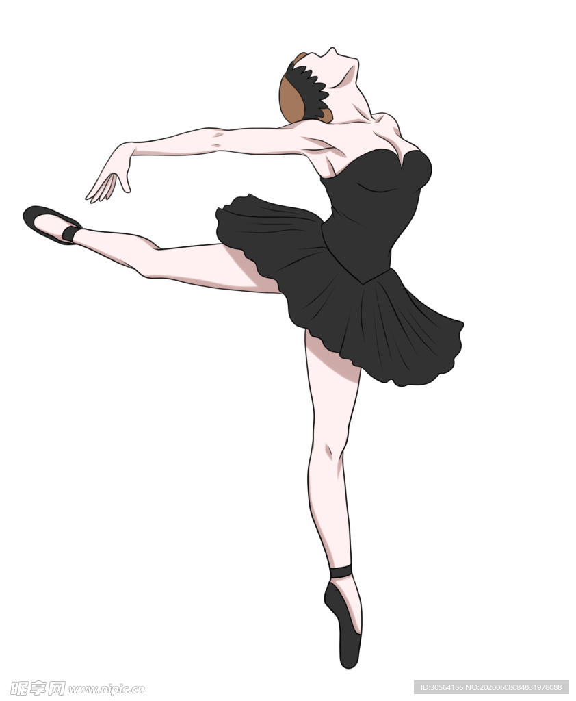 舞蹈芭蕾女性跳舞旋转插画素材