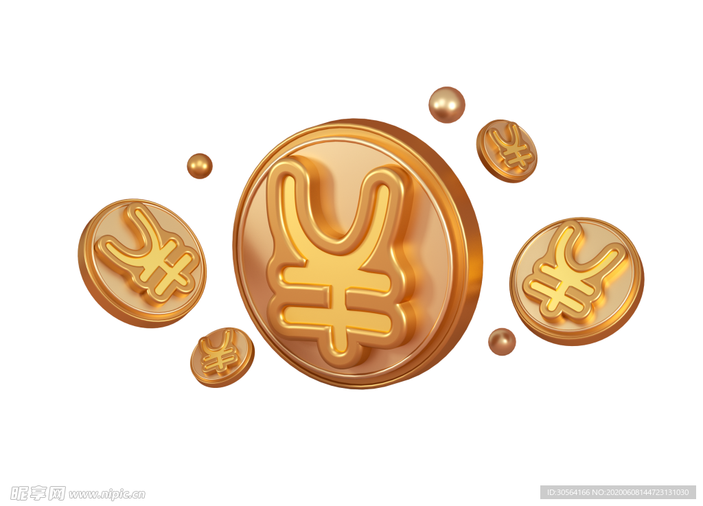 金币金钱立体金色装饰背景素材