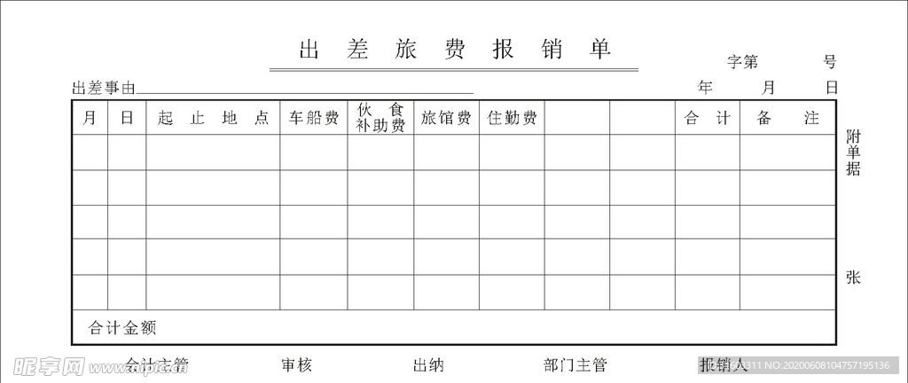 出差旅费报销单