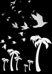 椰子树海鸟素材