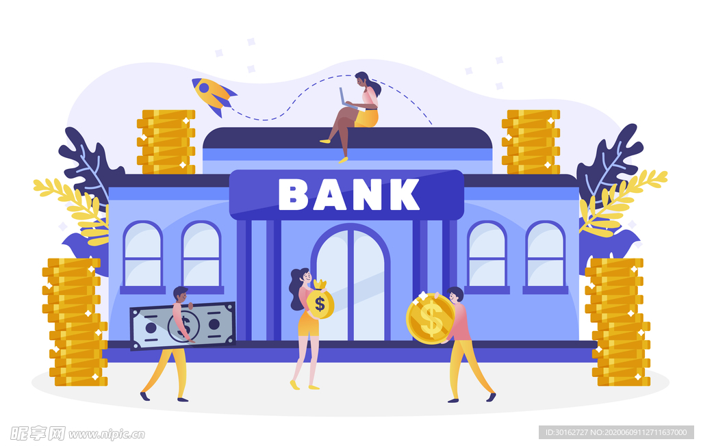 金融银行创意插画设计