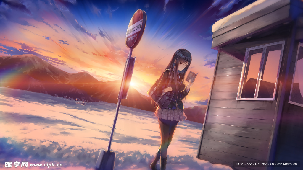 二次元插画场景人物