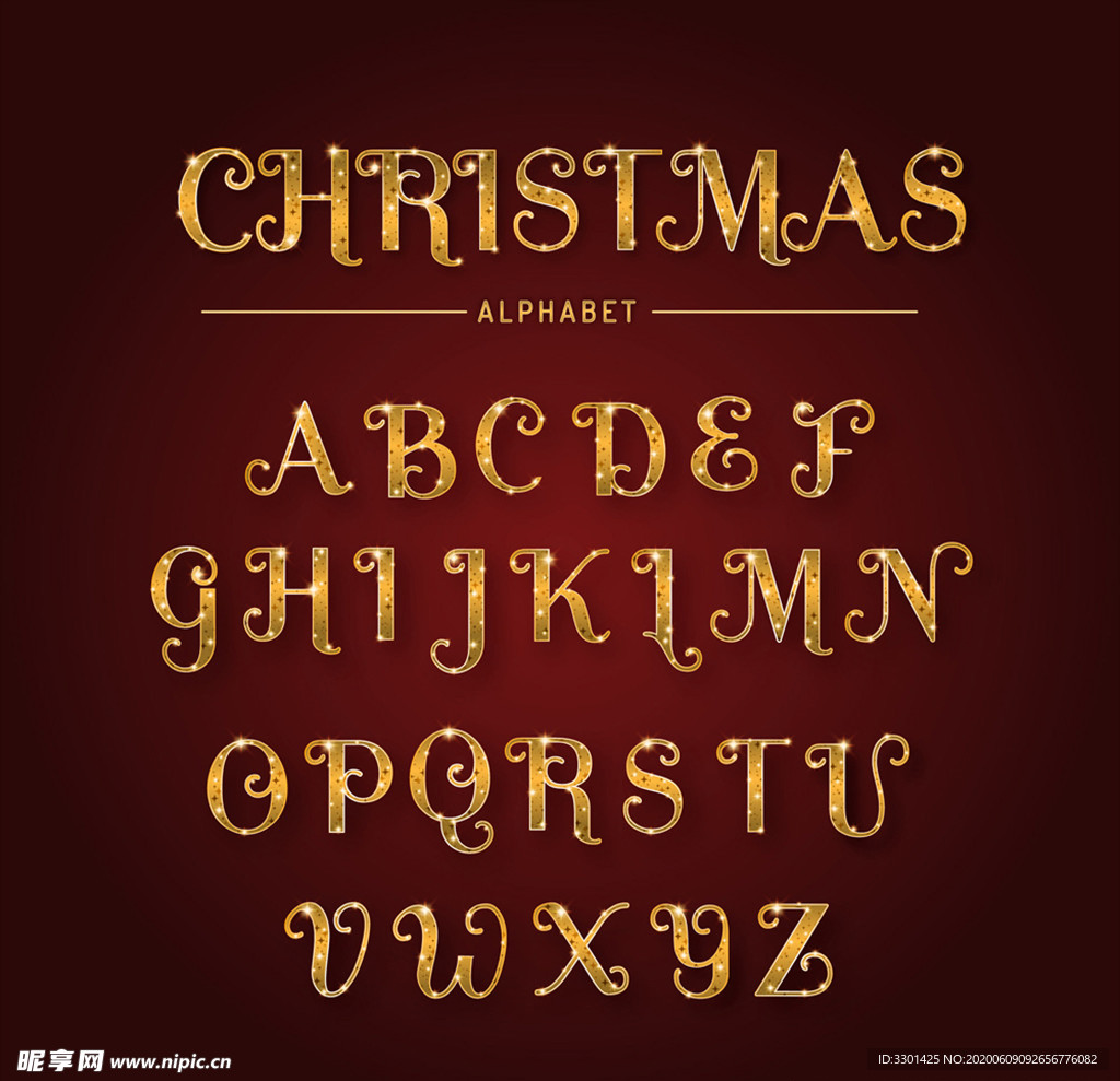 圣诞节字母矢量