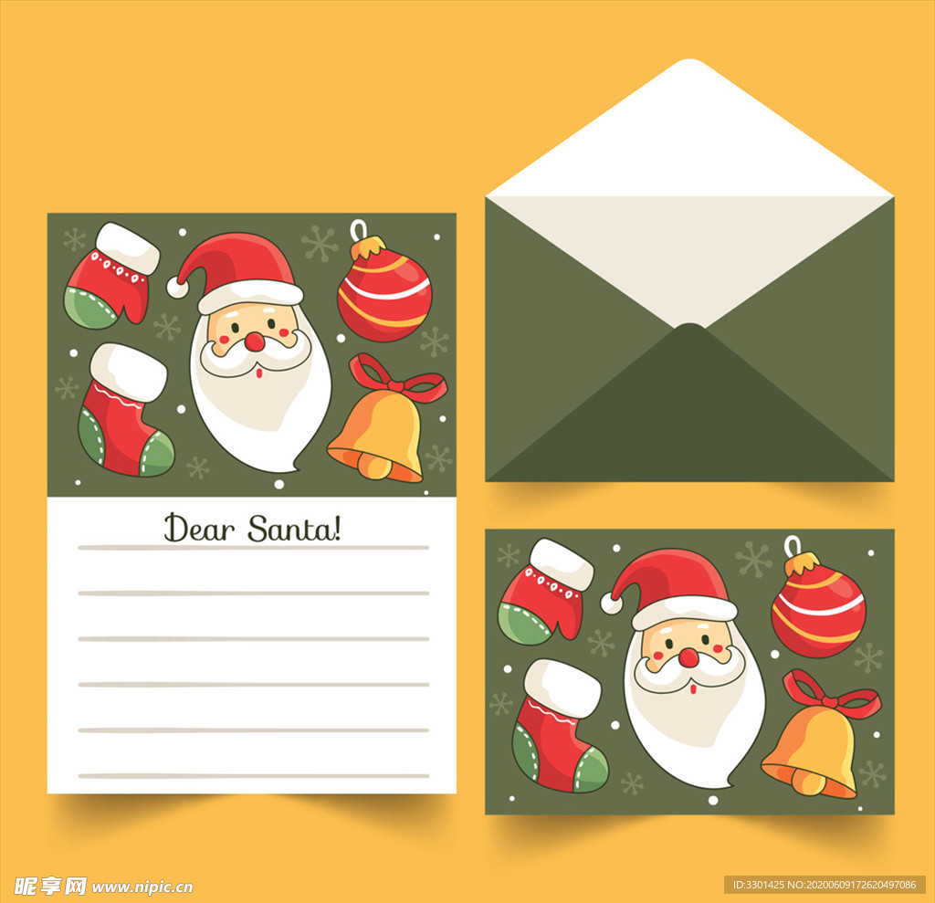 圣诞信纸明信片