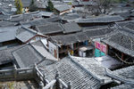 丽江古城古建筑的屋顶灰瓦