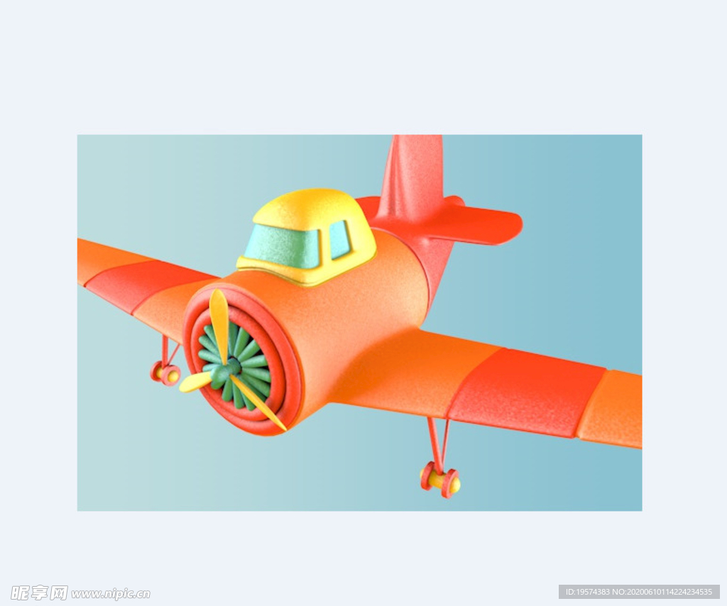 飞机 粘土 C4D 模型 卡通