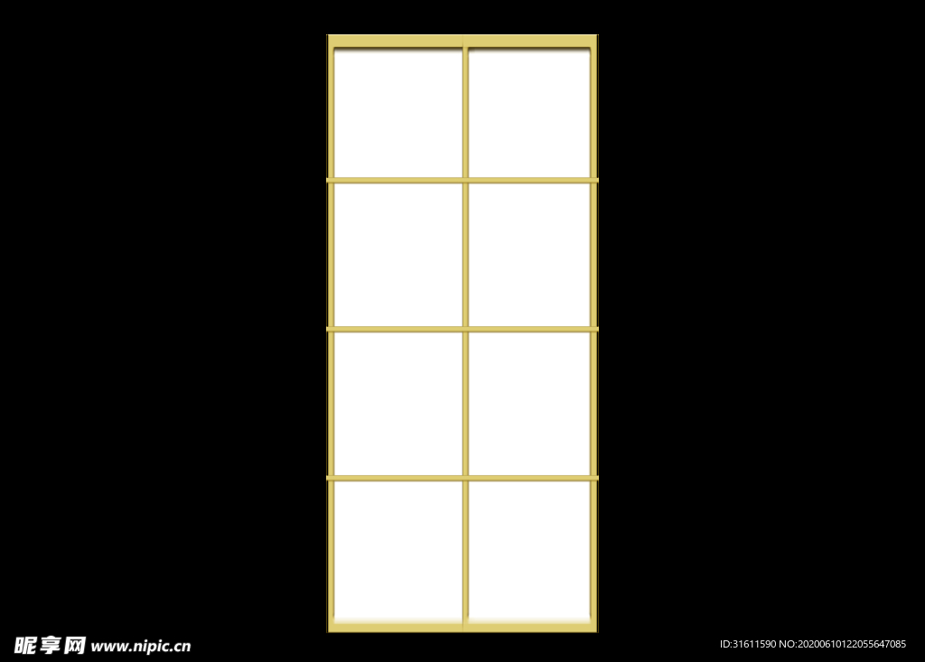 金色几何多边透明框架