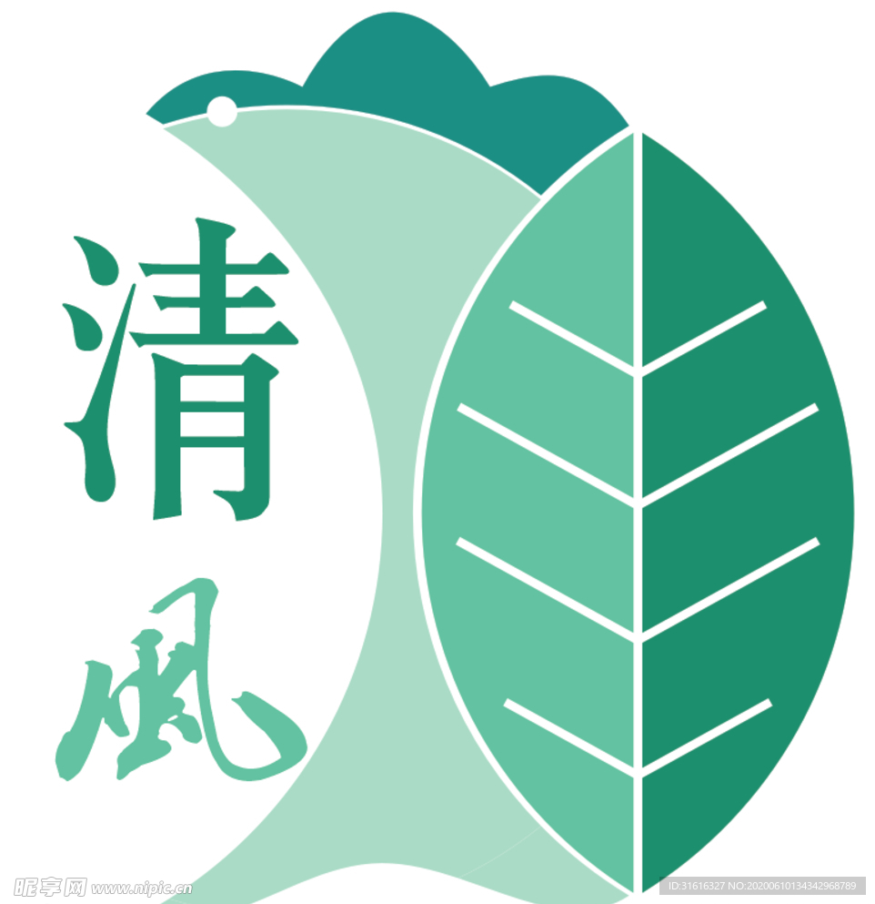 绿色 清风logo