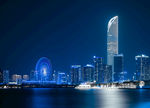 苏州摩天轮科技感城市夜景