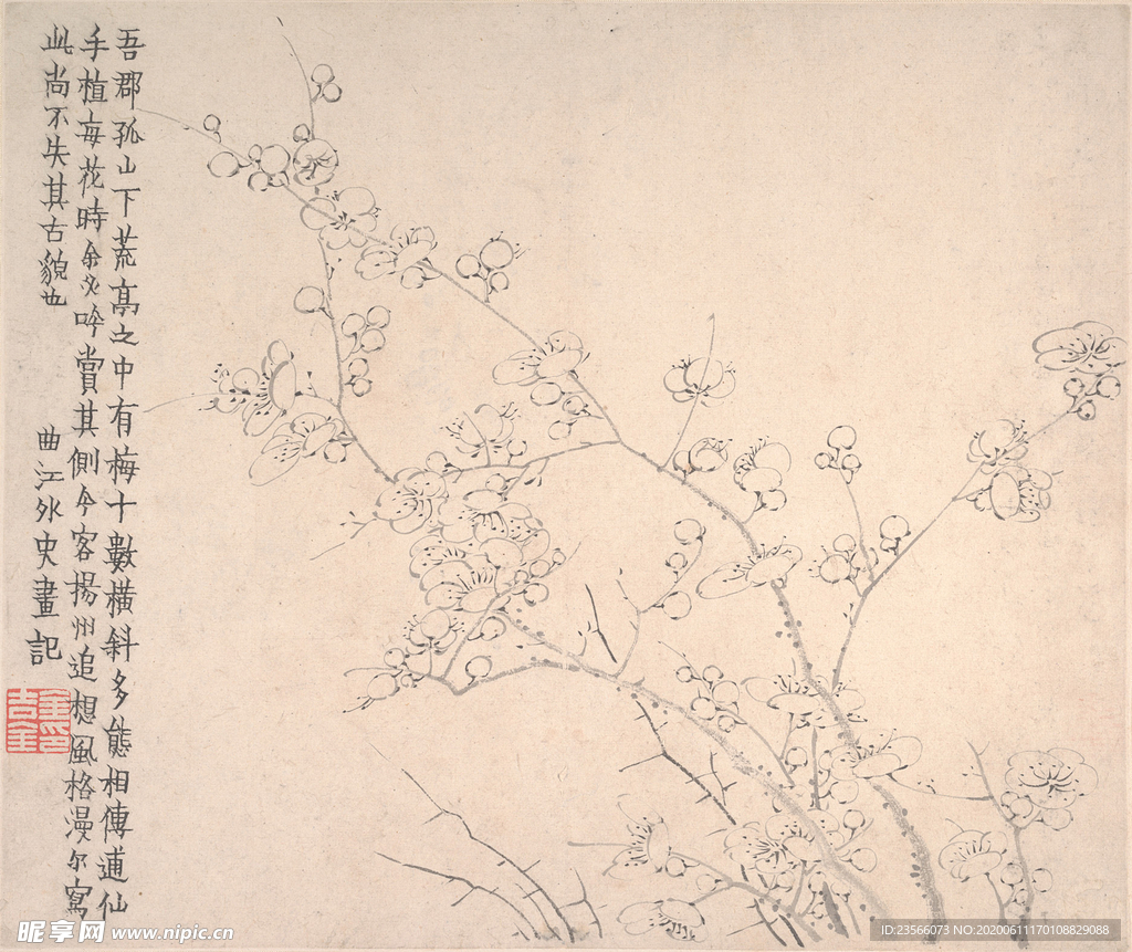 梅花图国画图案