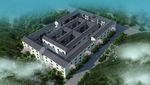 古建风格美术馆建筑外观效果图