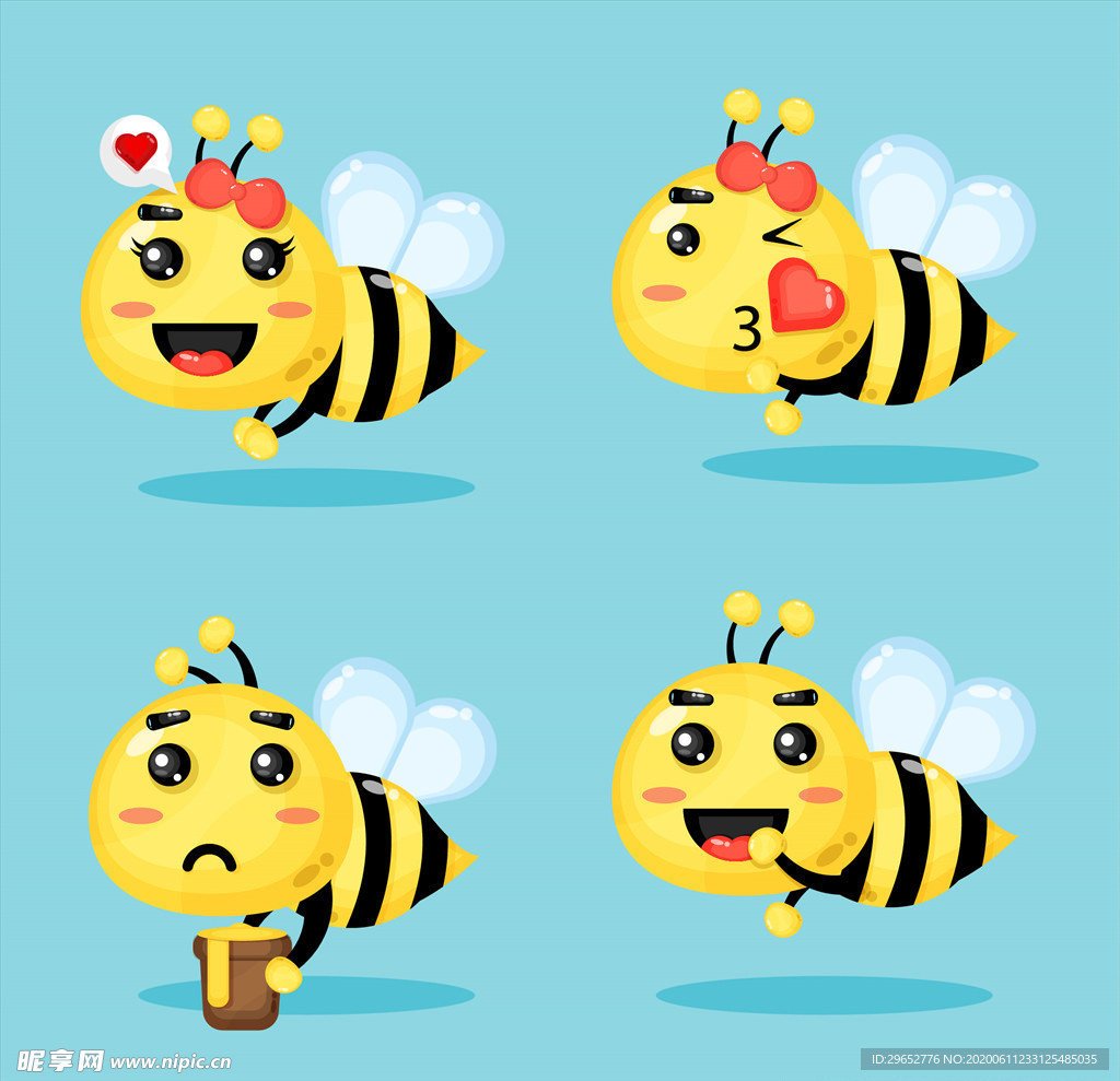 卡通蜜蜂矢量图__昆虫_生物世界_矢量图库_昵图网nipic.com