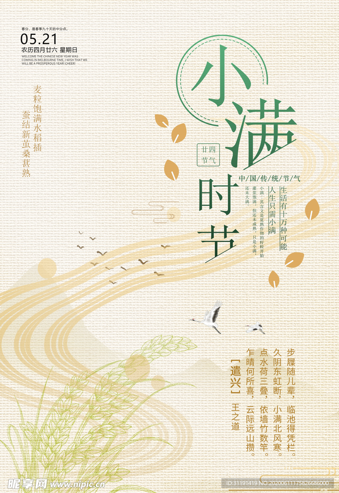 小满时节PSD分层海报