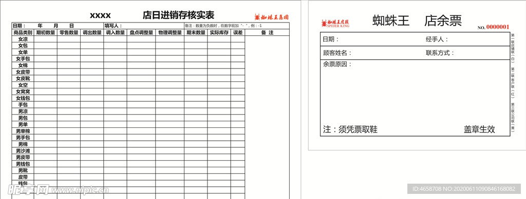 日进销存核实表