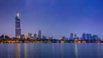 南京玄武湖天际线夜景