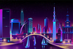 彩色绚丽的城市建筑