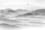新中式山水背景