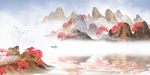 新中式山水背景