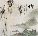 新中式竹子背景墙