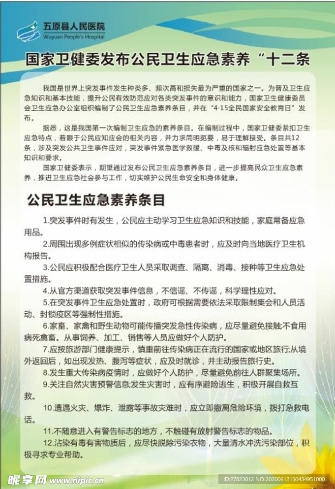 公民 应急 素养 条目