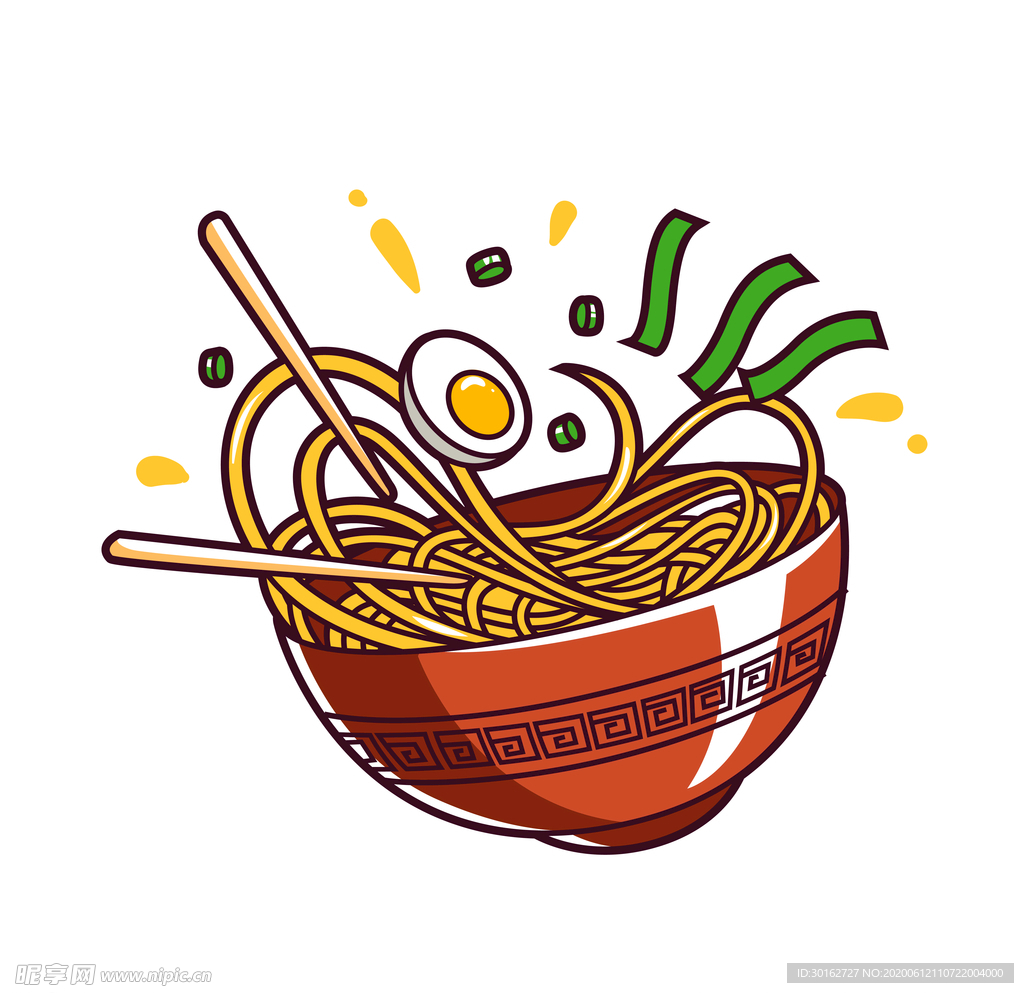 卡通面条插画设计
