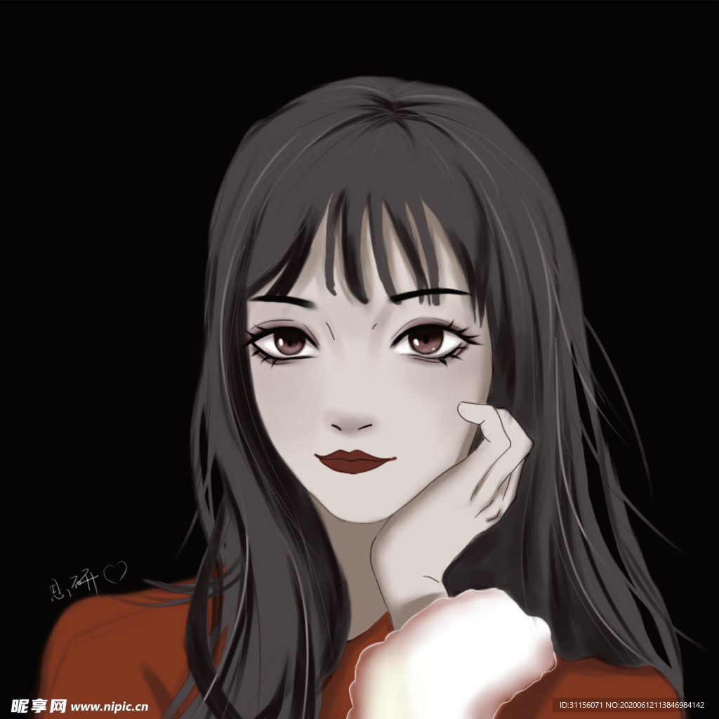 手绘美女