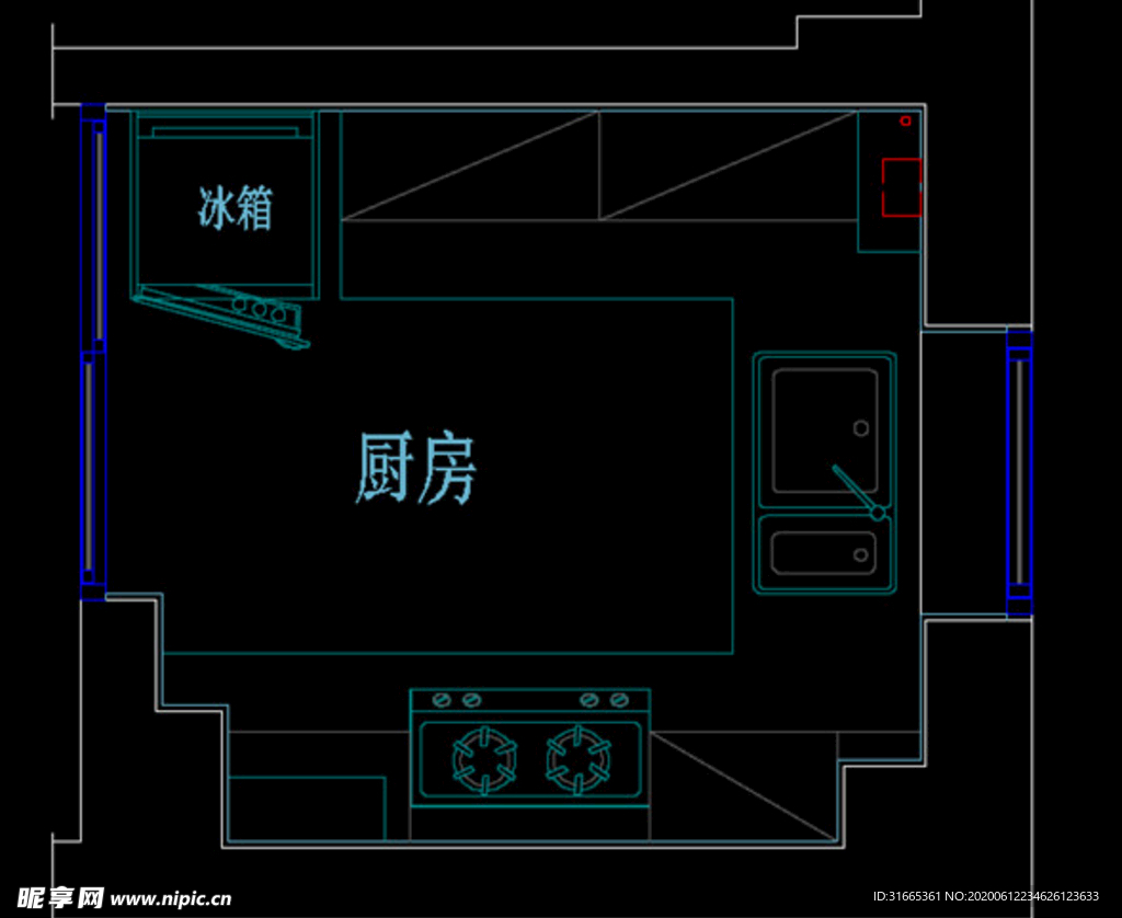 家装 厨房 平面布置图