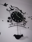 黑色小鸟装饰挂钟