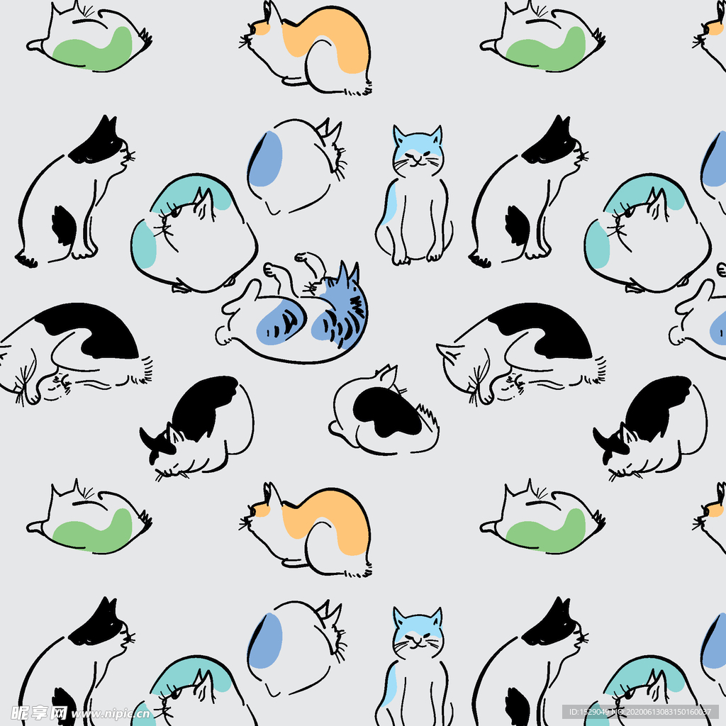 卡通猫印花