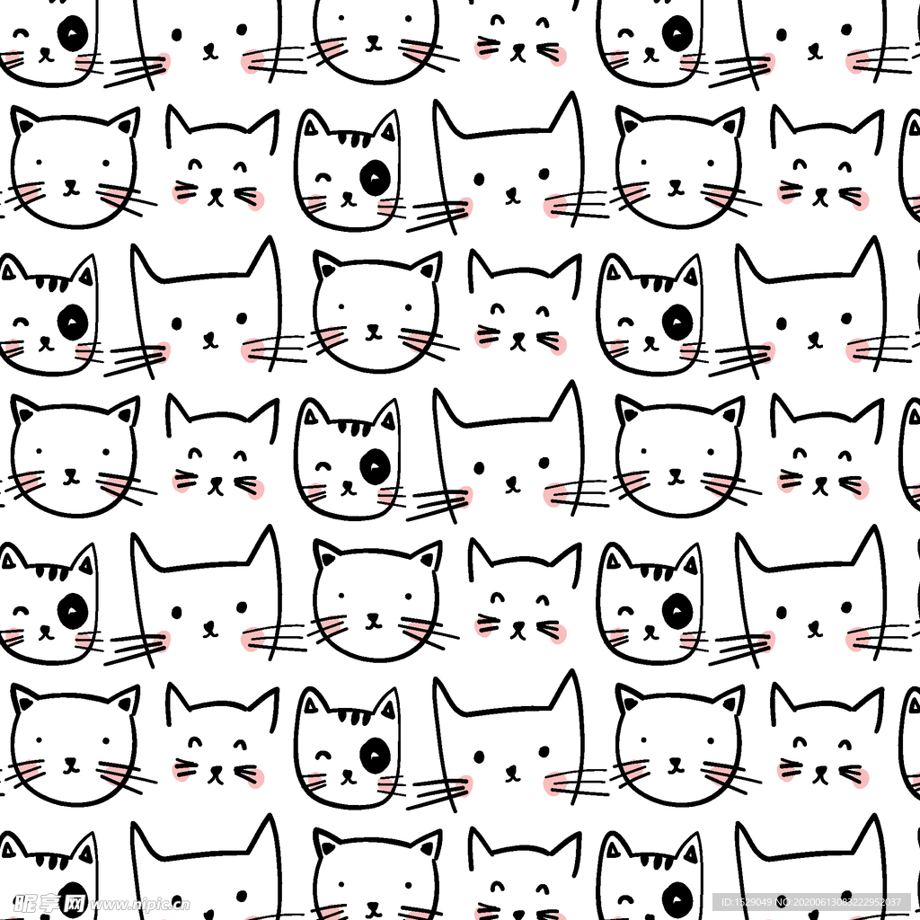 卡通猫印花