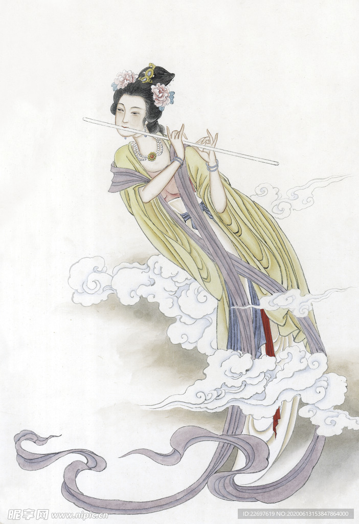 国画美人中秋