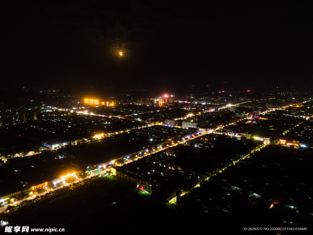 巨鹿夜景航拍