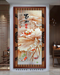 中式荷花玄关画