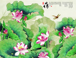 荷花背景墙