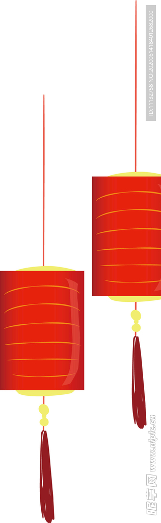 红色灯笼中国风传统灯笼矢量素材