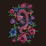 龙纹绣花