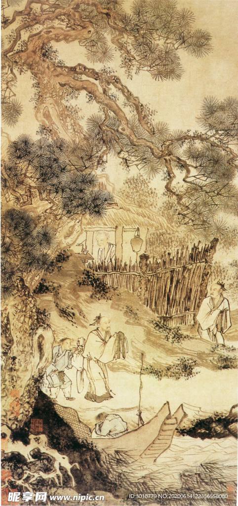 古代山水画设计图__绘画书法_文化艺术_设计图库_昵图网