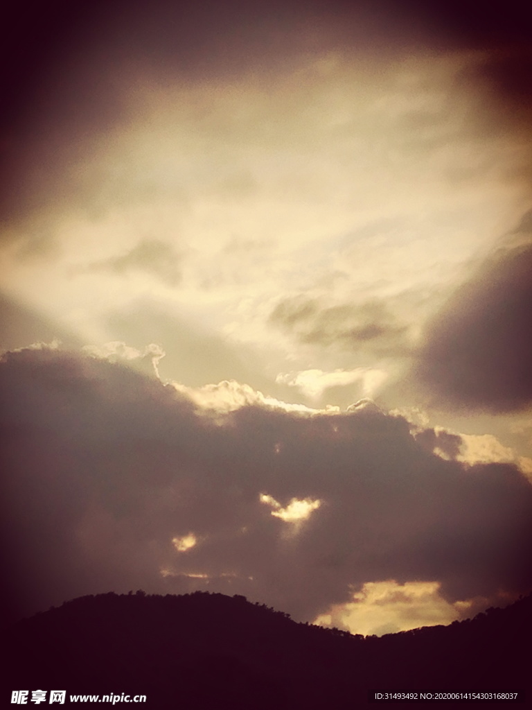 浪漫黄昏天空云朵日落