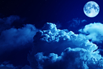 蓝色星空月亮
