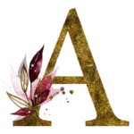 手绘水彩花卉英文字母logo