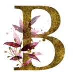 手绘水彩花卉英文字母logo