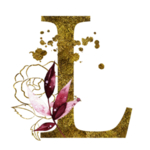 手绘水彩花卉英文字母logo