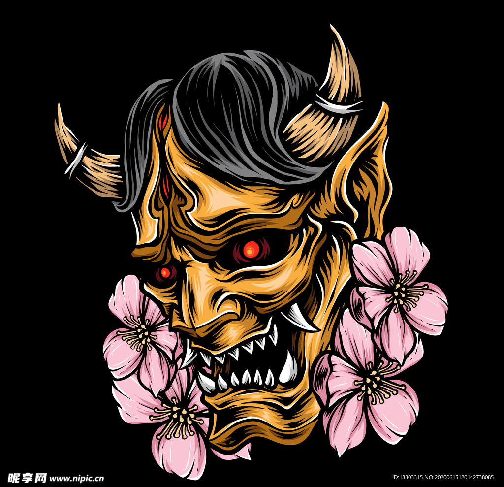 日式魔鬼头像