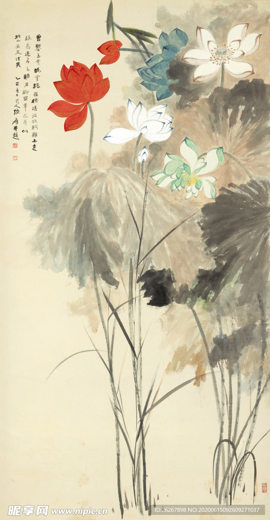 水墨荷花