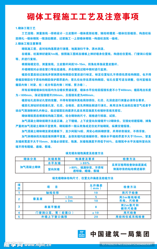 砌体工程施工工艺及注意事项