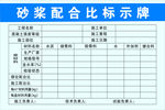 砂浆配合 比标示牌 工地告示牌