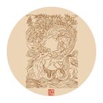 茶与鹿插画