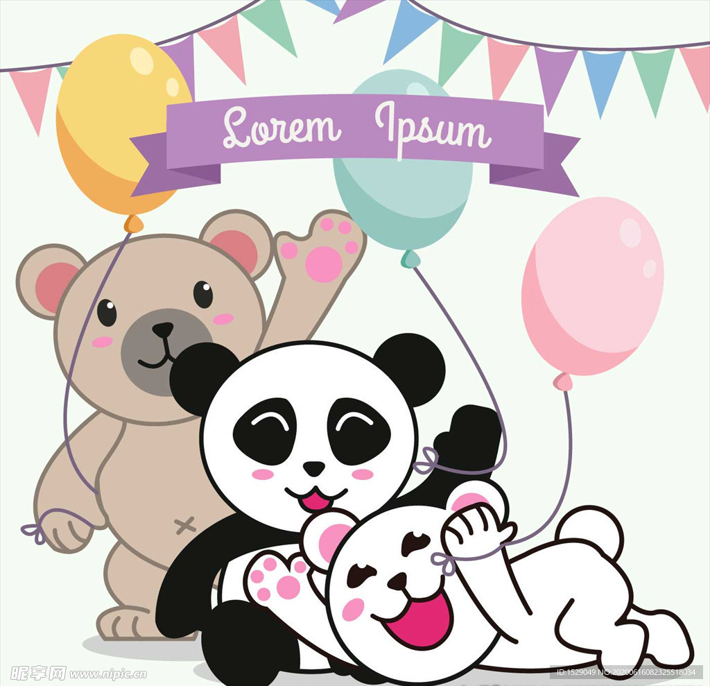 卡通动物生日