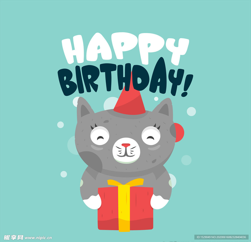 卡通动物生日